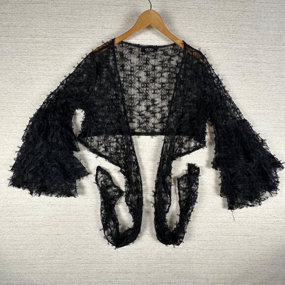 Akira Womens L Sheer Lace Black Cover Jacket Whimsigoth Victorian Boho Baddie - Picture 3 of 11